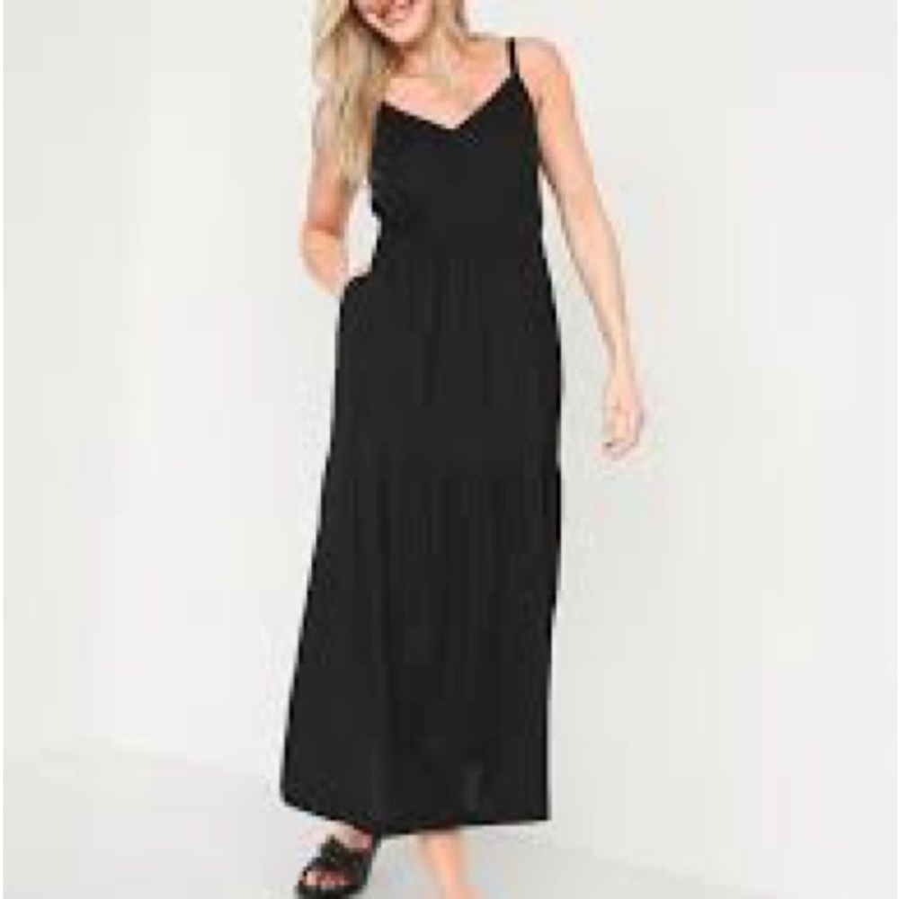Old Navy Black Cami Maxi Swing Dress